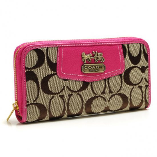 Coach Logo In Signature Large Pink Wallets BFV | Coach Outlet Canada